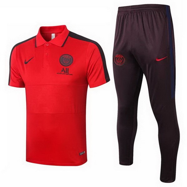 Polo Football Paris Saint Germain Ensemble Complet 2020-21 Rouge Noir